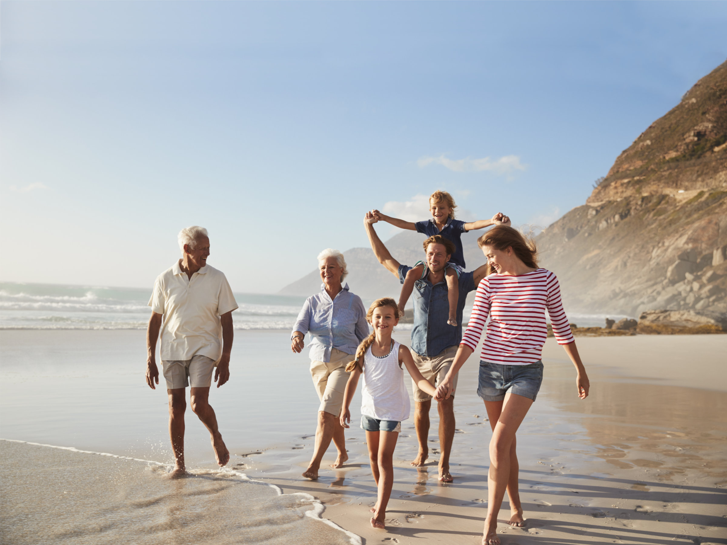 Family on beach